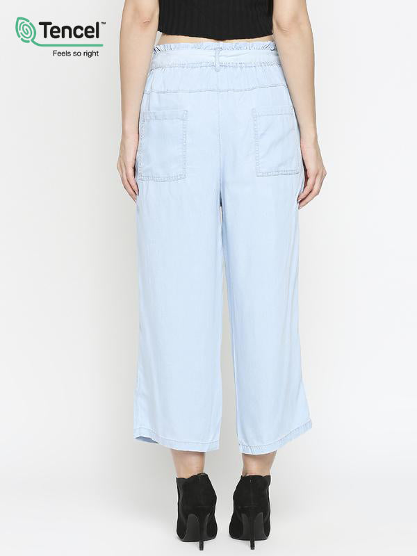 Women High-Rise Paper Bag Pants