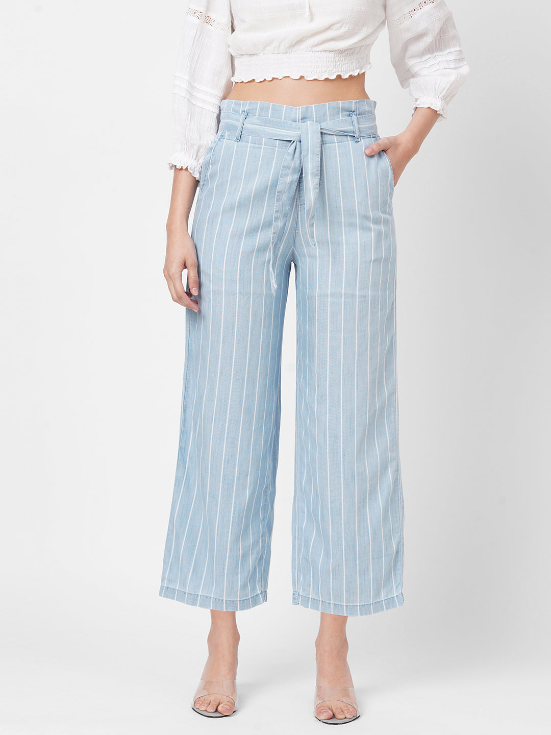 Women Light Blue Culottes
