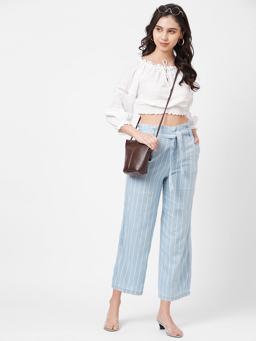 Women Light Blue Culottes