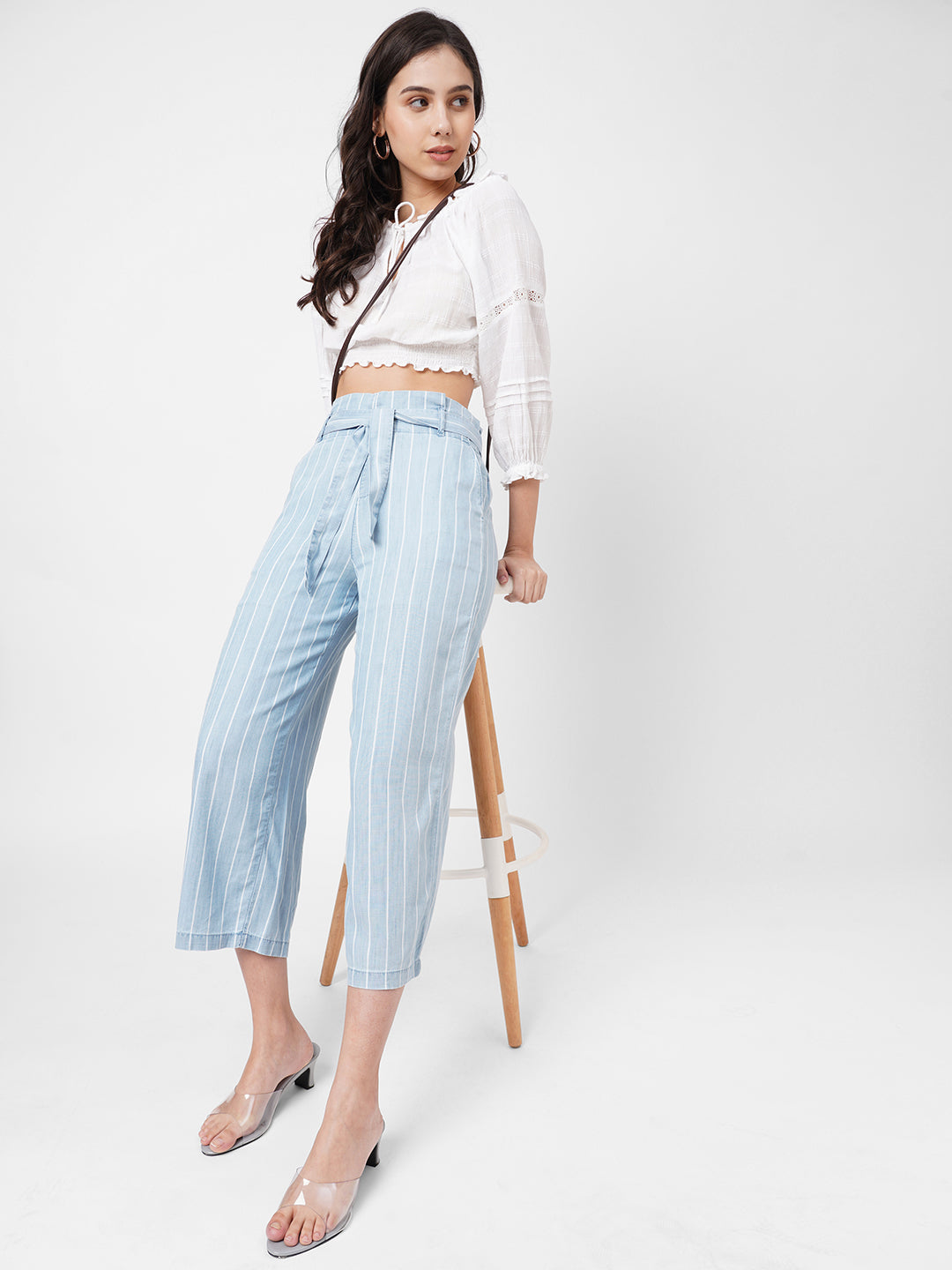 Women Light Blue Culottes