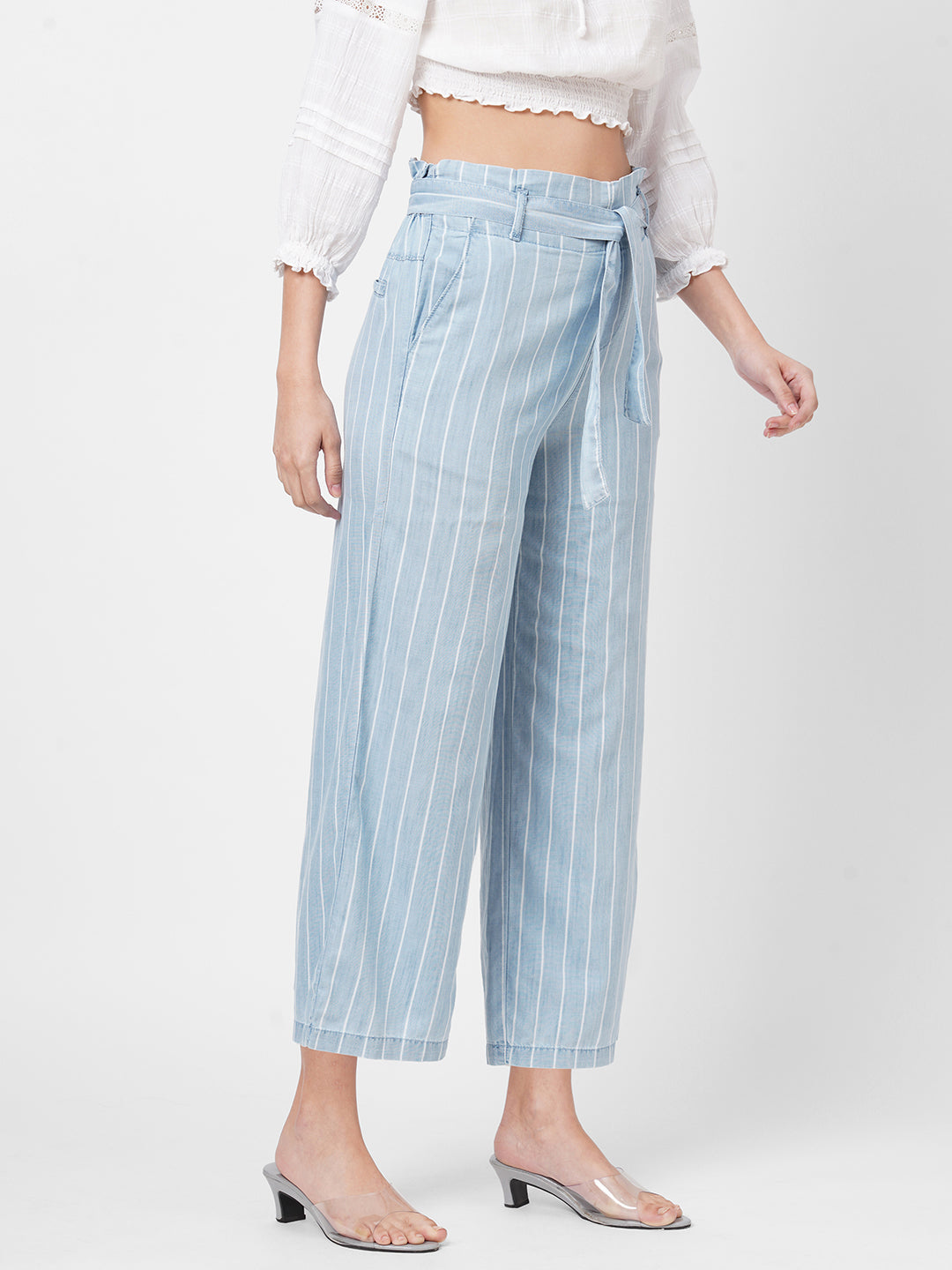 Women Light Blue Culottes