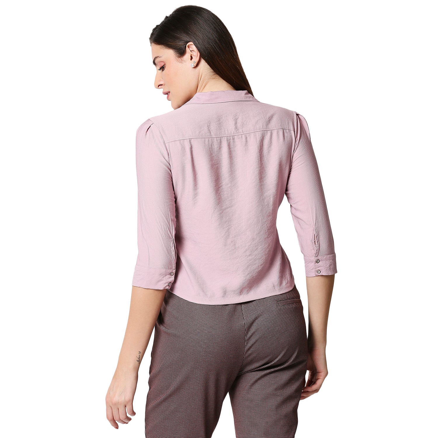 Women Lilac Crop Shirt