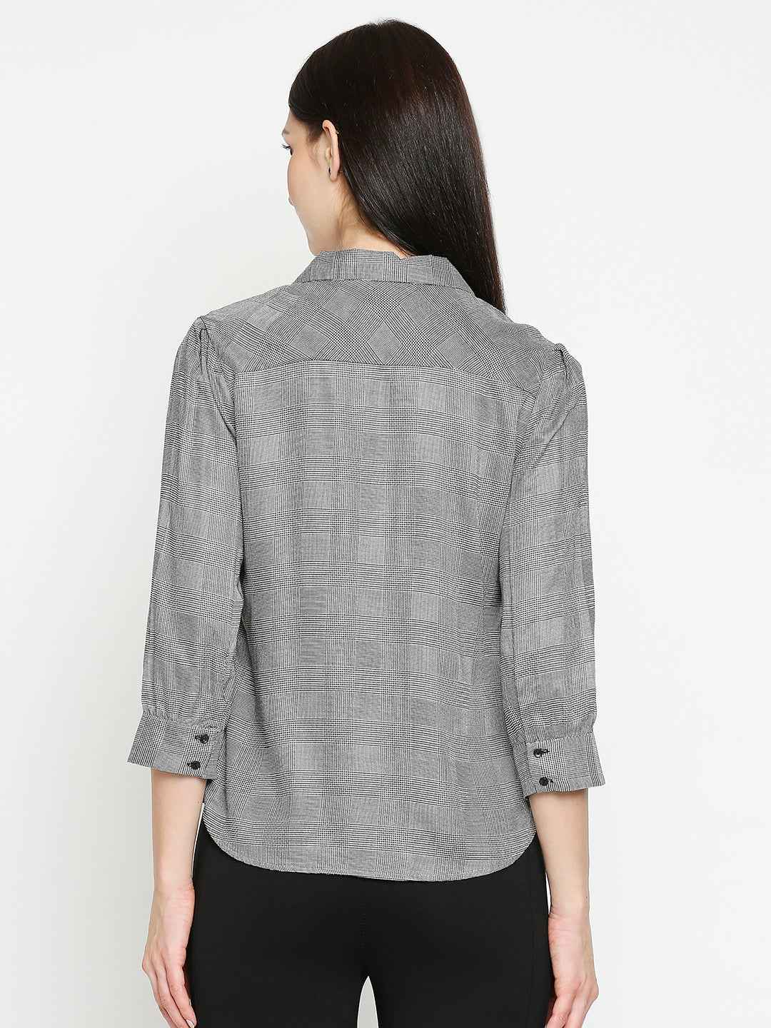 Women Black/White Checks Shirt