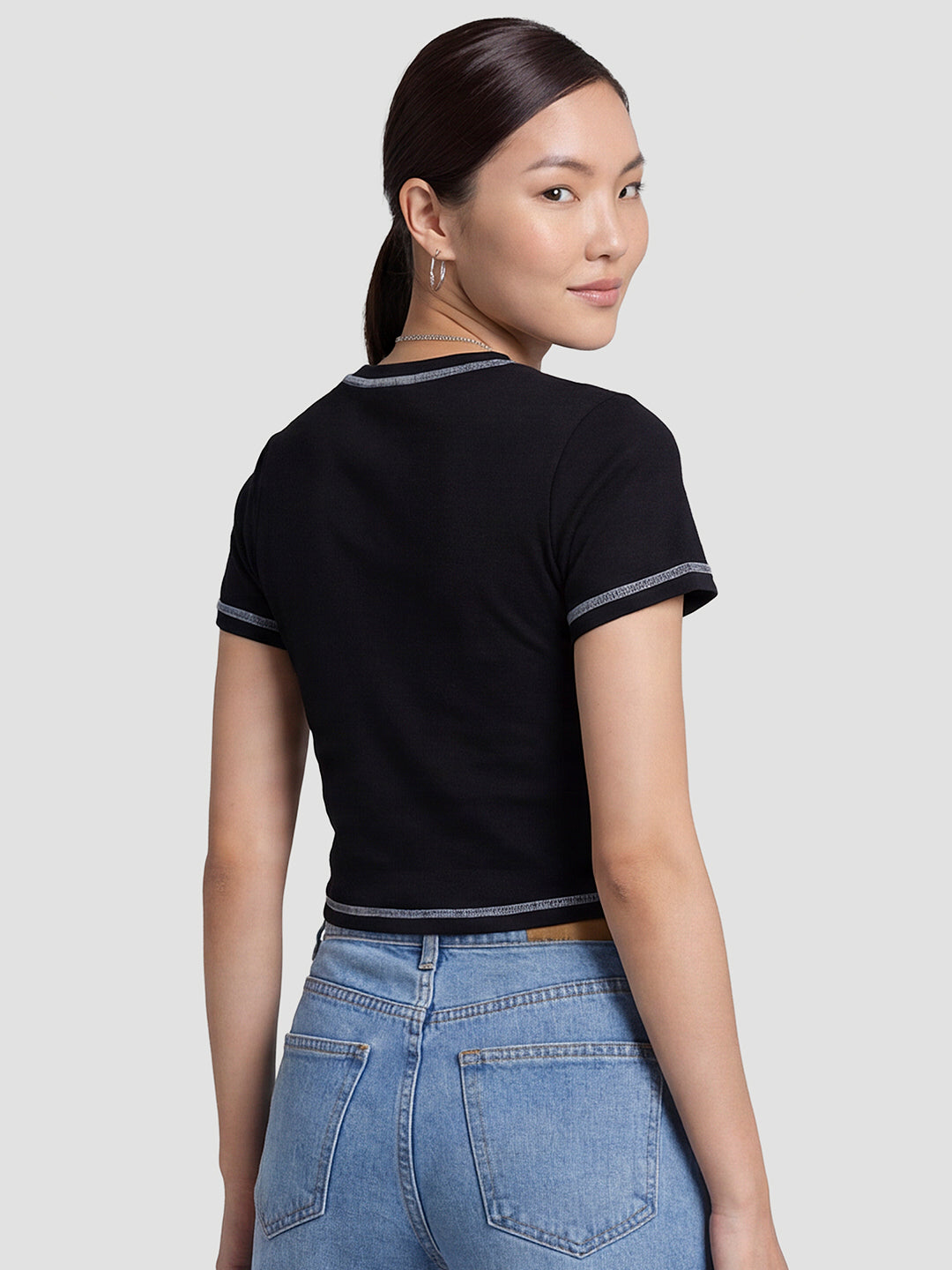 Women Black Genz Tees