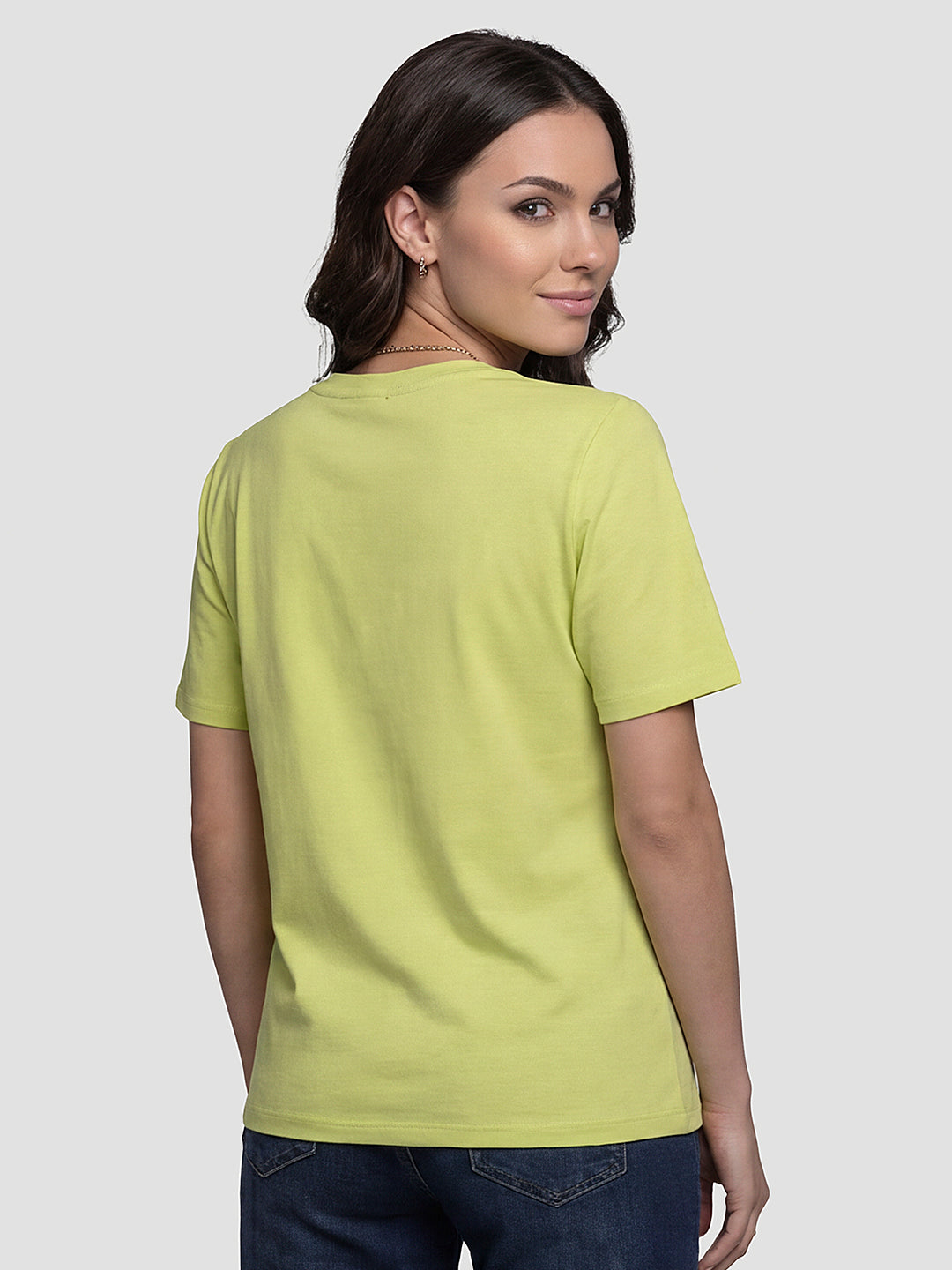 Women Light Lime Graphic T-Shirt