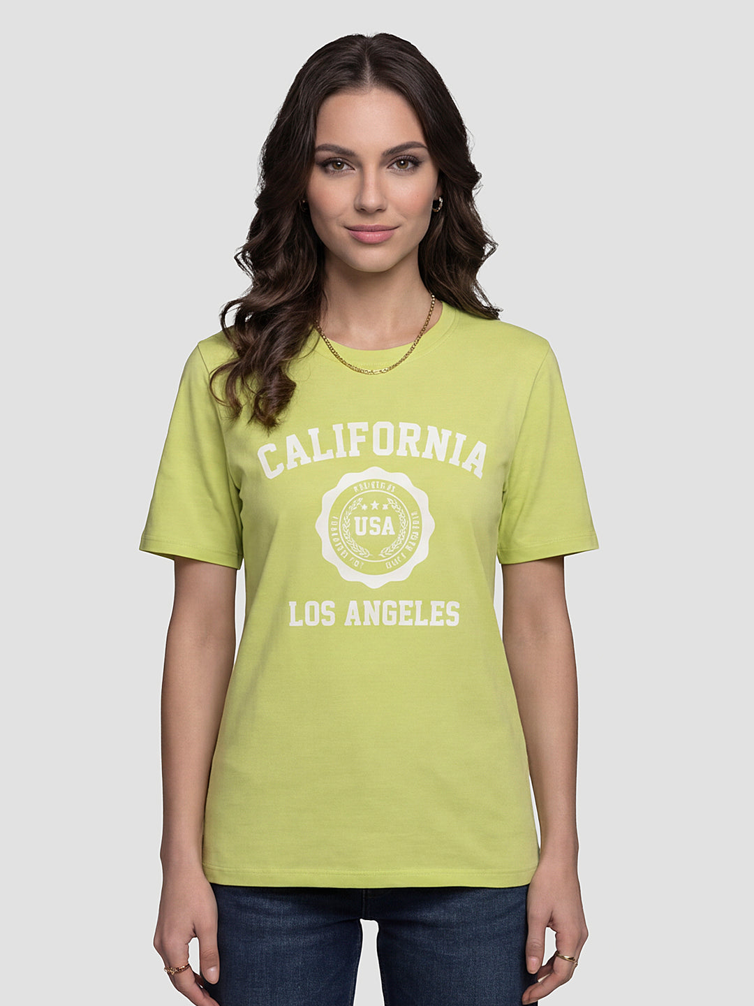 Women Light Lime Graphic T-Shirt