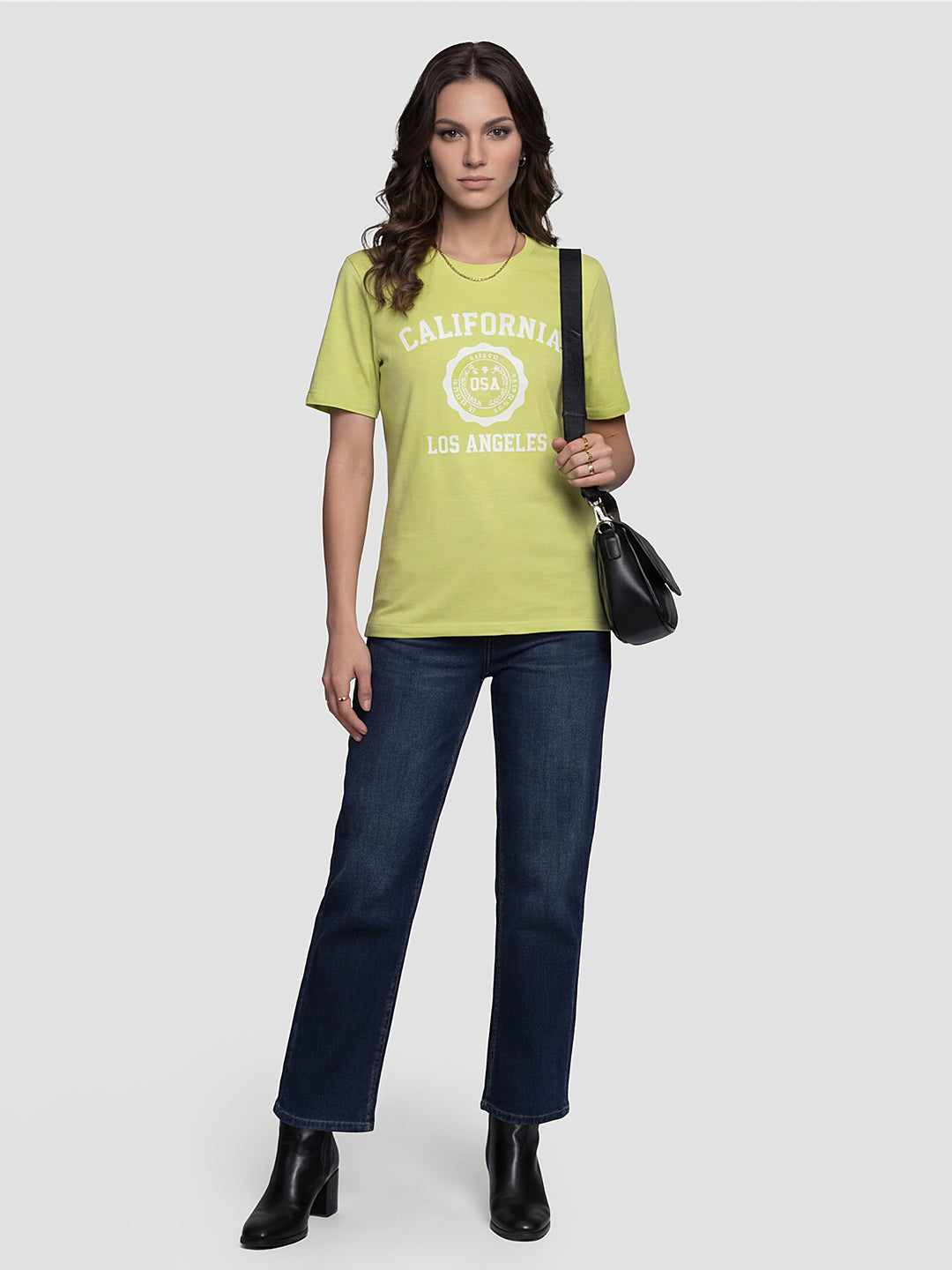 Women Light Lime Graphic T-Shirt