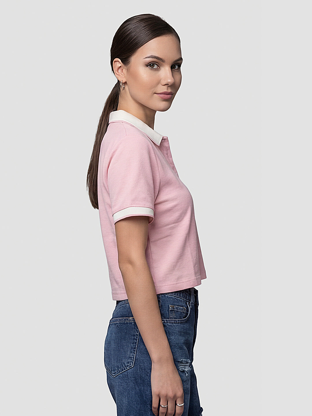 Women Pink Polo T-Shirt