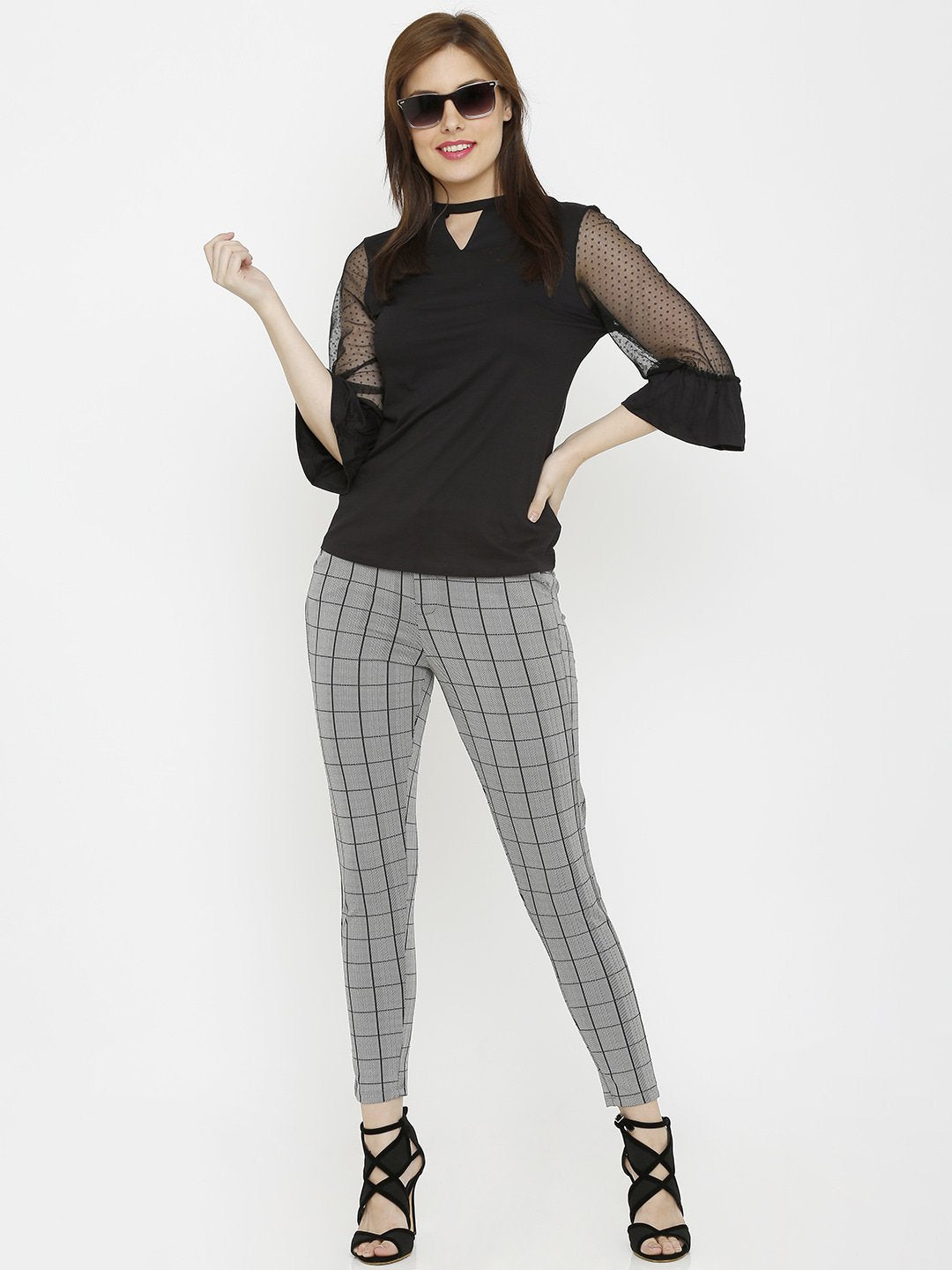 Women Black Slim Fit Top