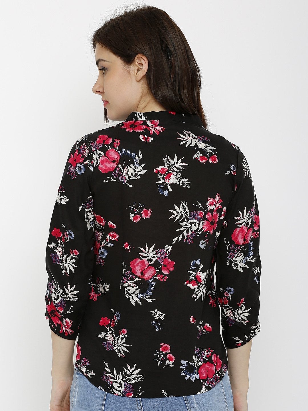 Women Black Printed Top