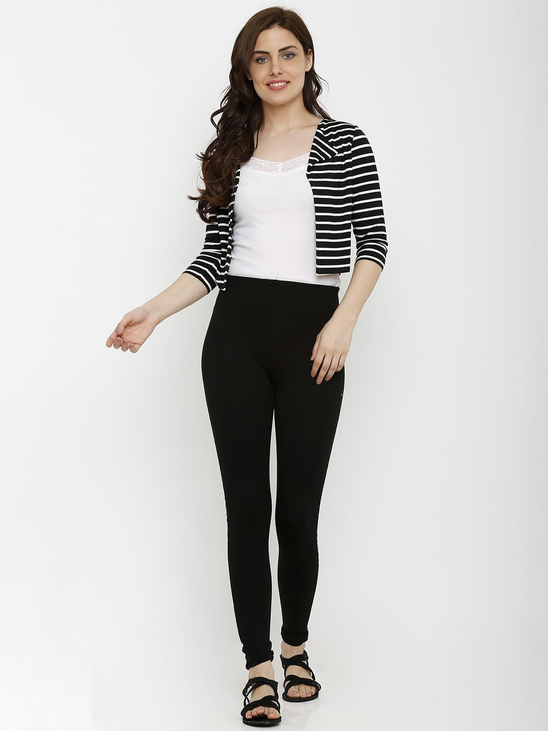 Women Black & White Shrug