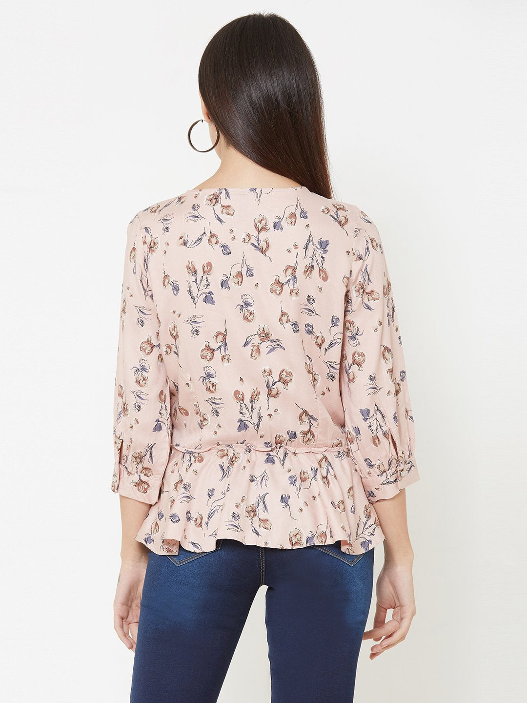Women Peach Slim Top