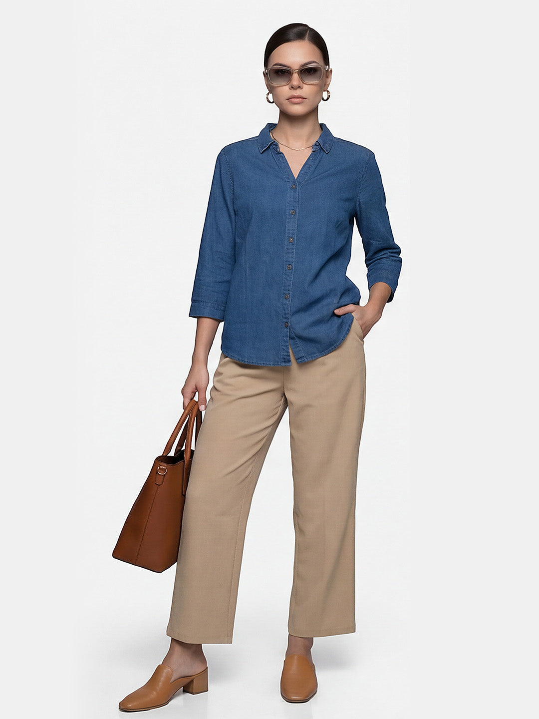 Women Blue Denim Shirt