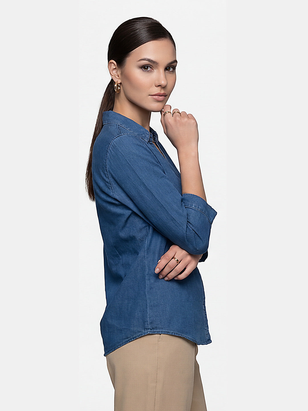 Women Blue Denim Shirt