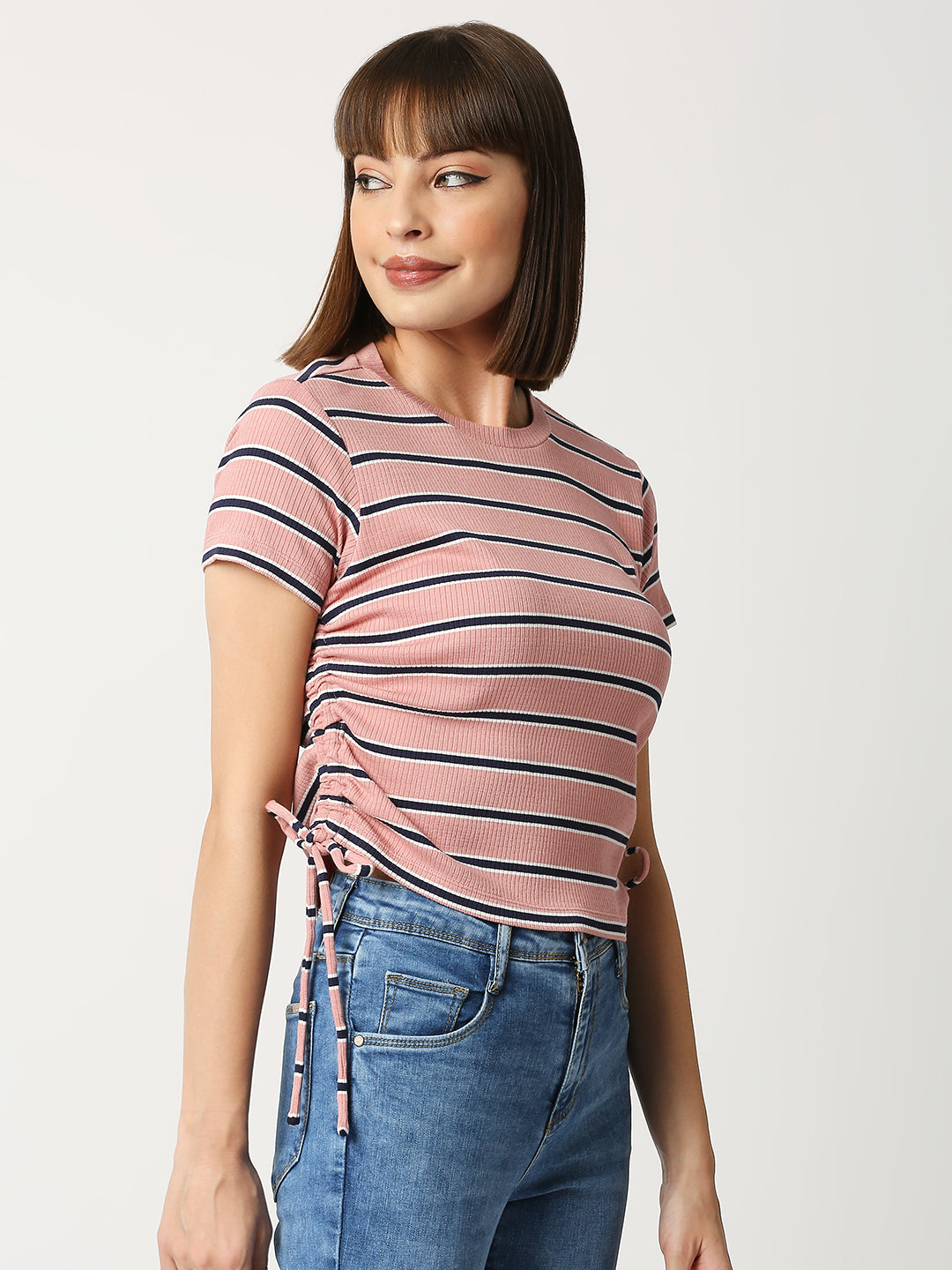 Women Blush Pink Crop Tees
