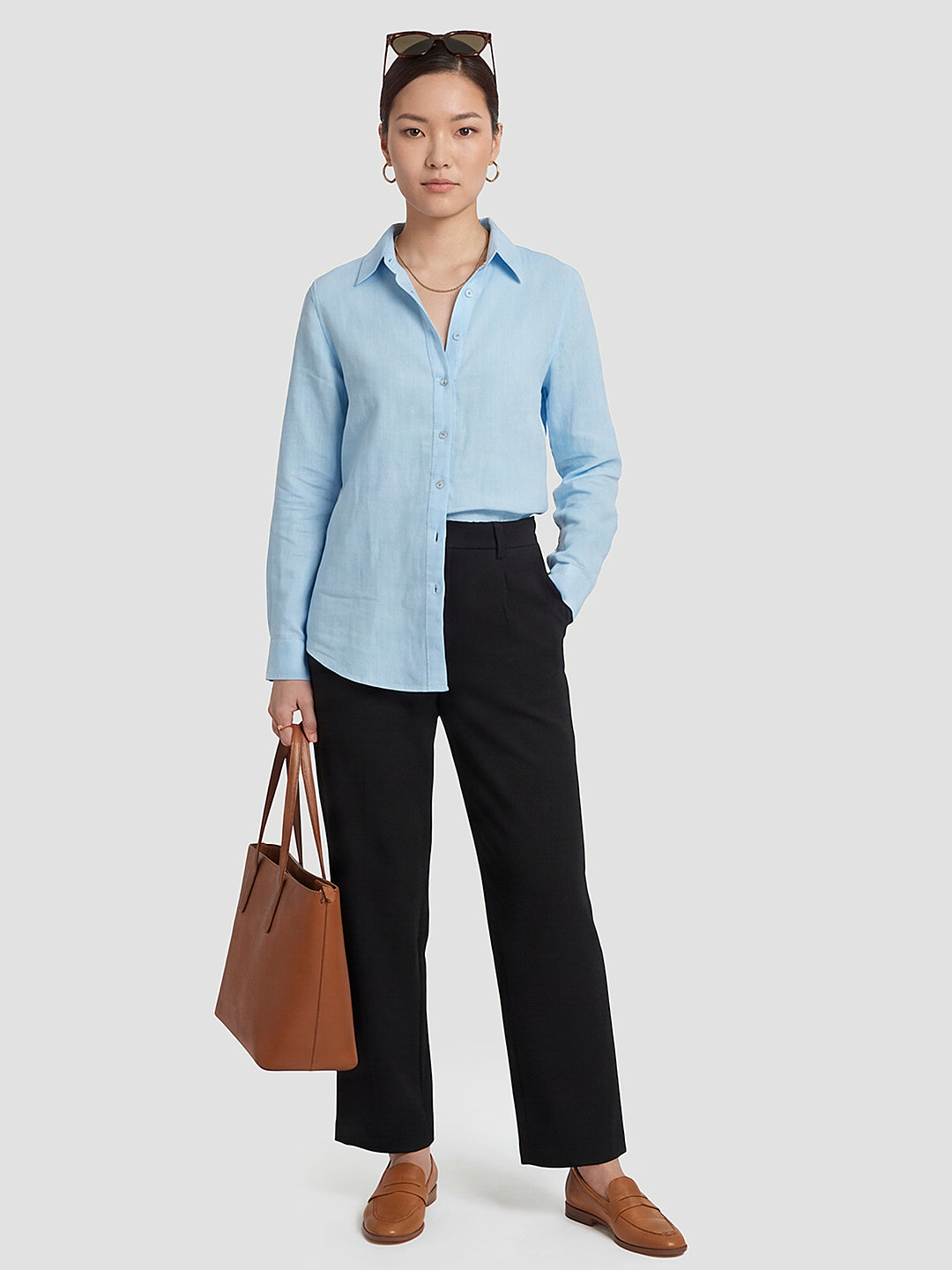 Women Sky Oversized Shirt