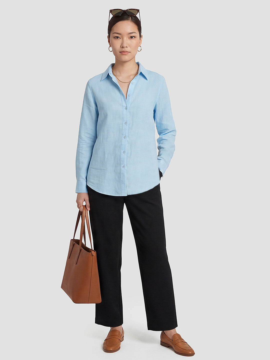 Women Sky Oversized Shirt