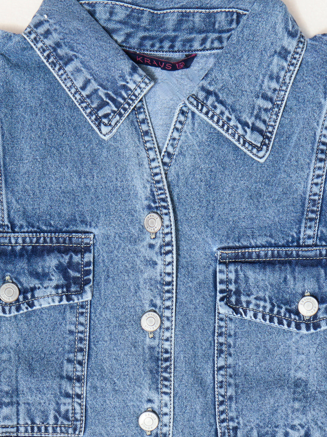 Women Blue Crop Shirt