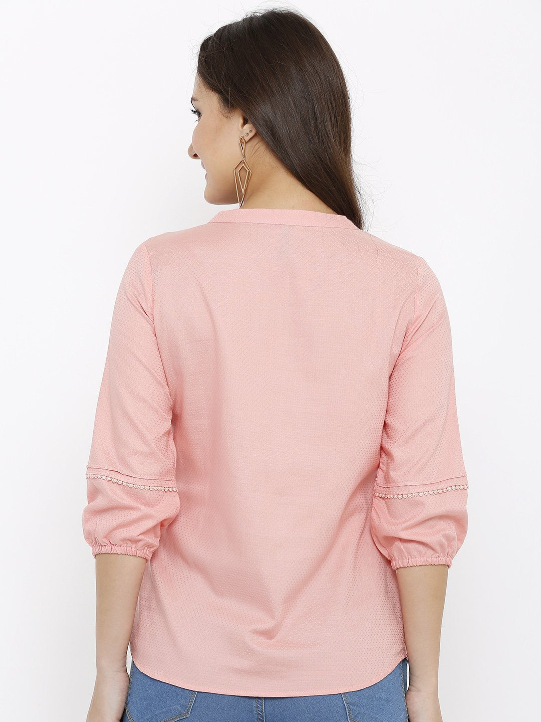 Women Peach Slim Top