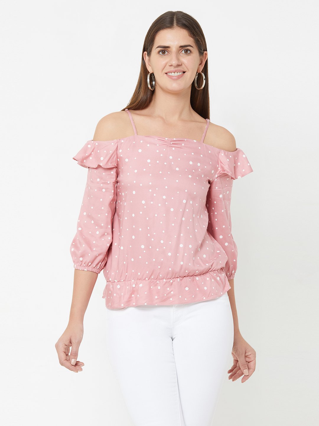Women Blush Pink Off Shoulder Top