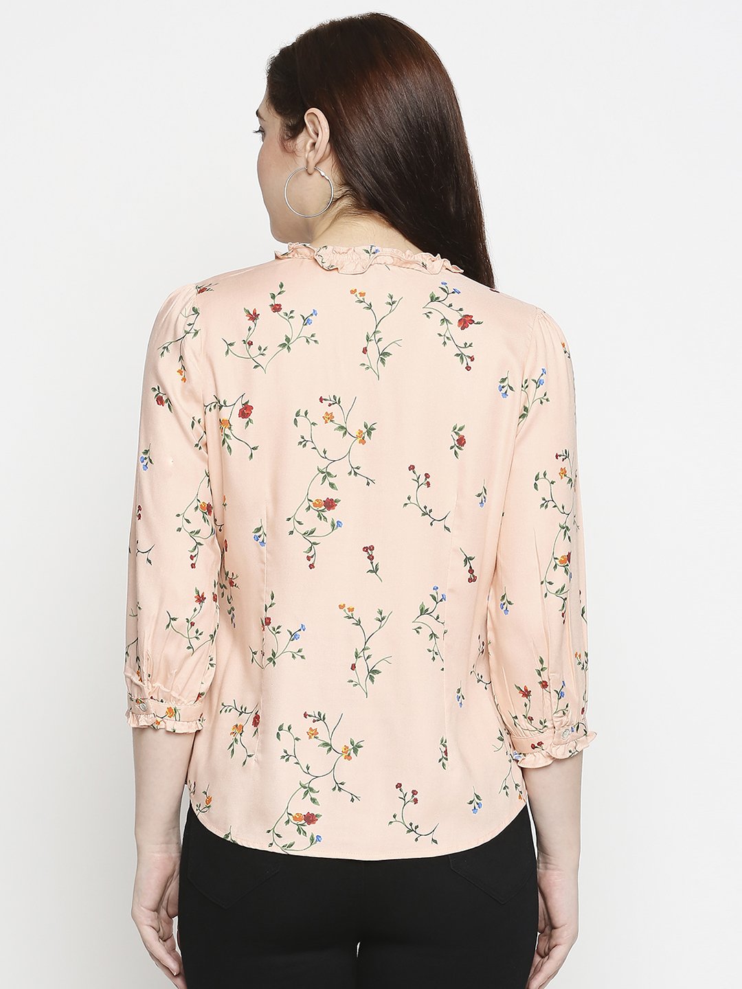 Women Light Peach Printed Shirt