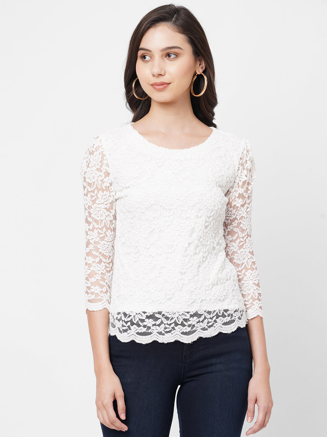 Women Off White Top