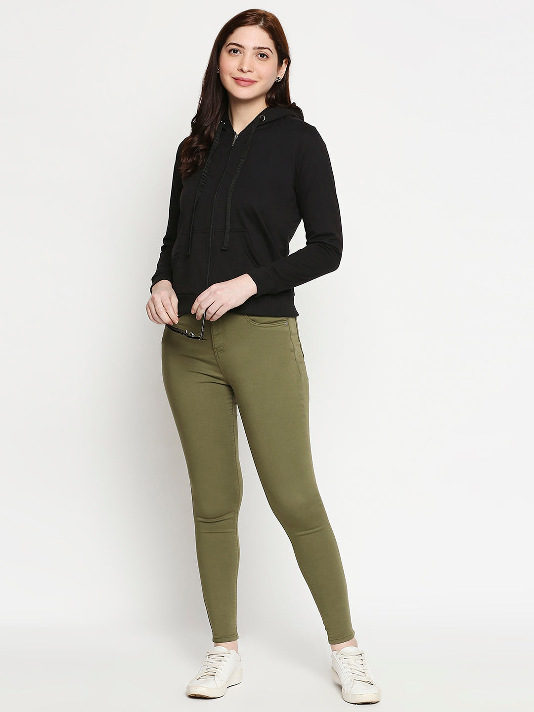 Women Black Hood Sweatshirt