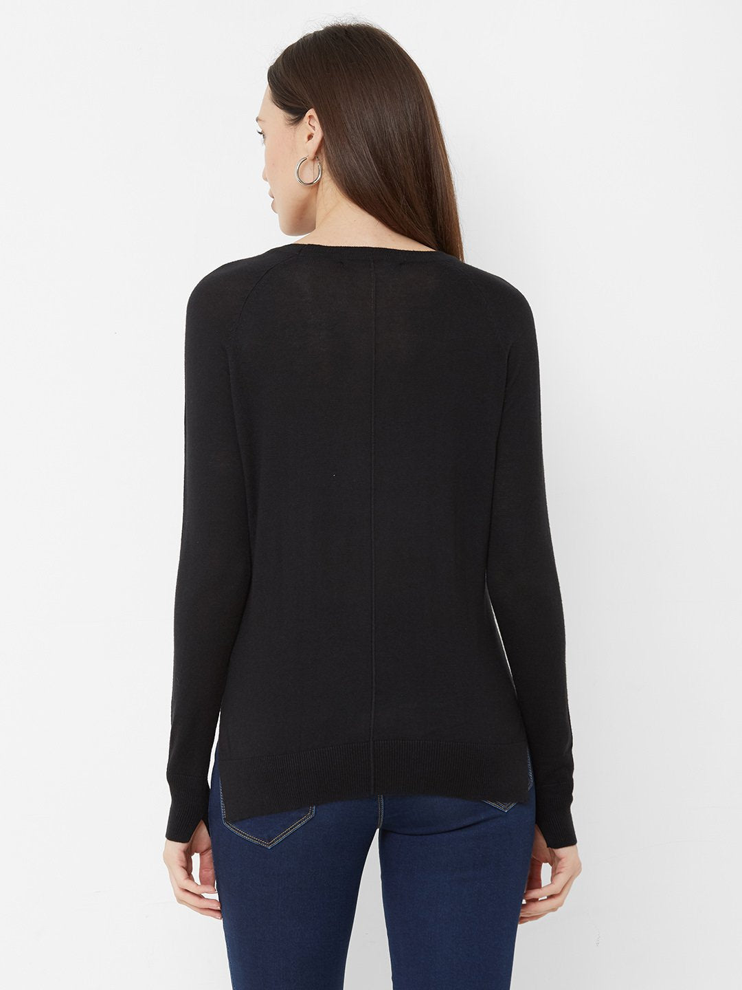 Women Black Solid Top