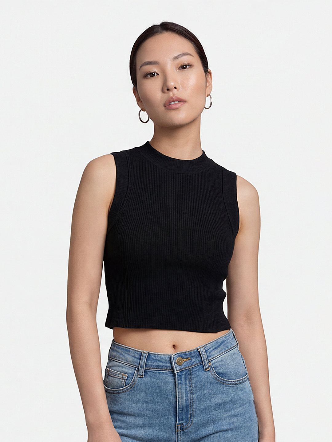 Women Black Tank Top