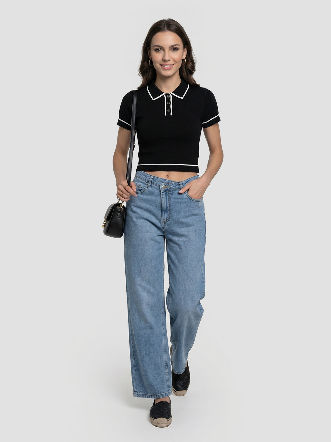 Women Blue High-Rise Super Wide Leg Jeans