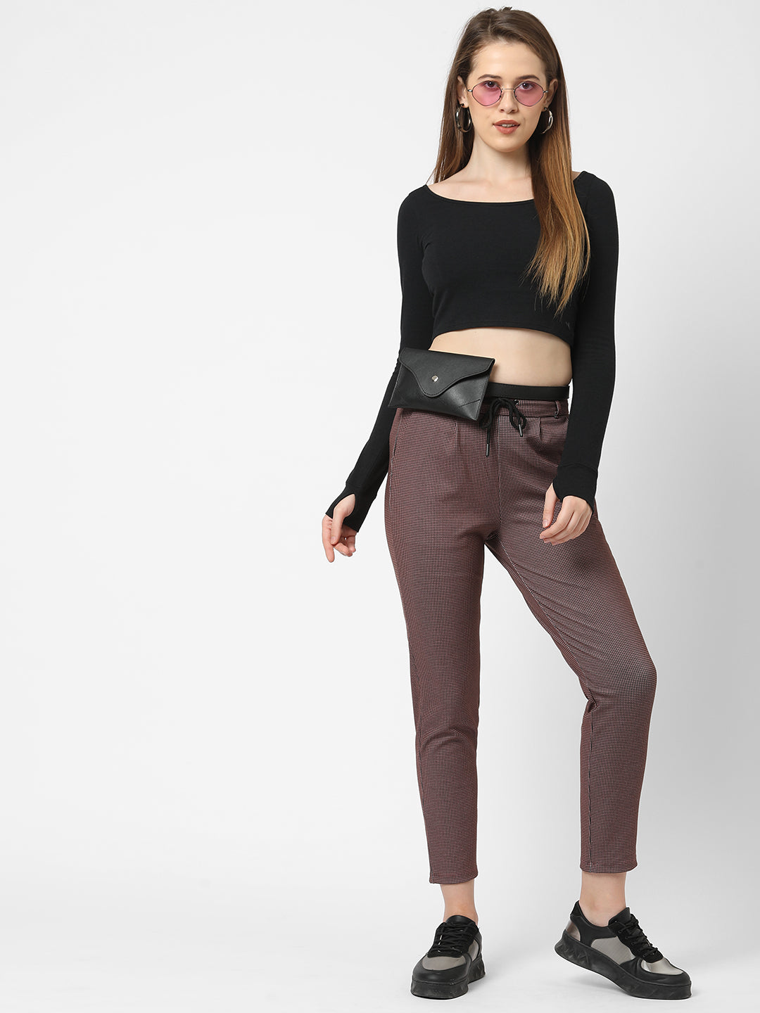 Women Black/Brick Treggings