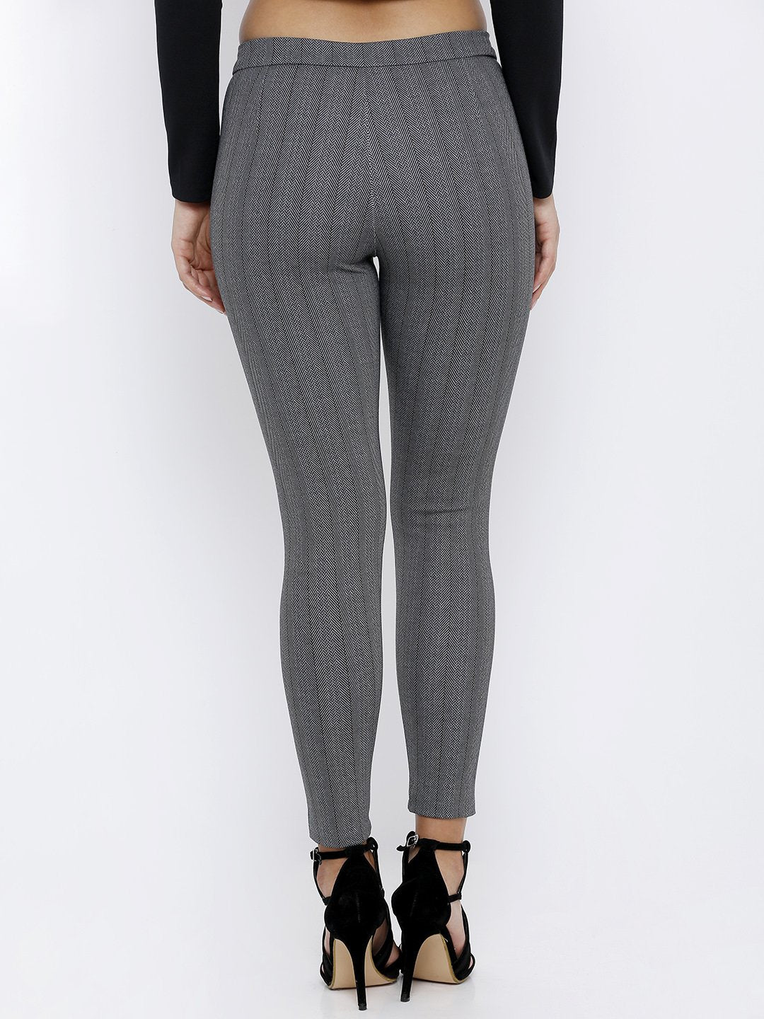 Women Grey Mid-Rise Treggings