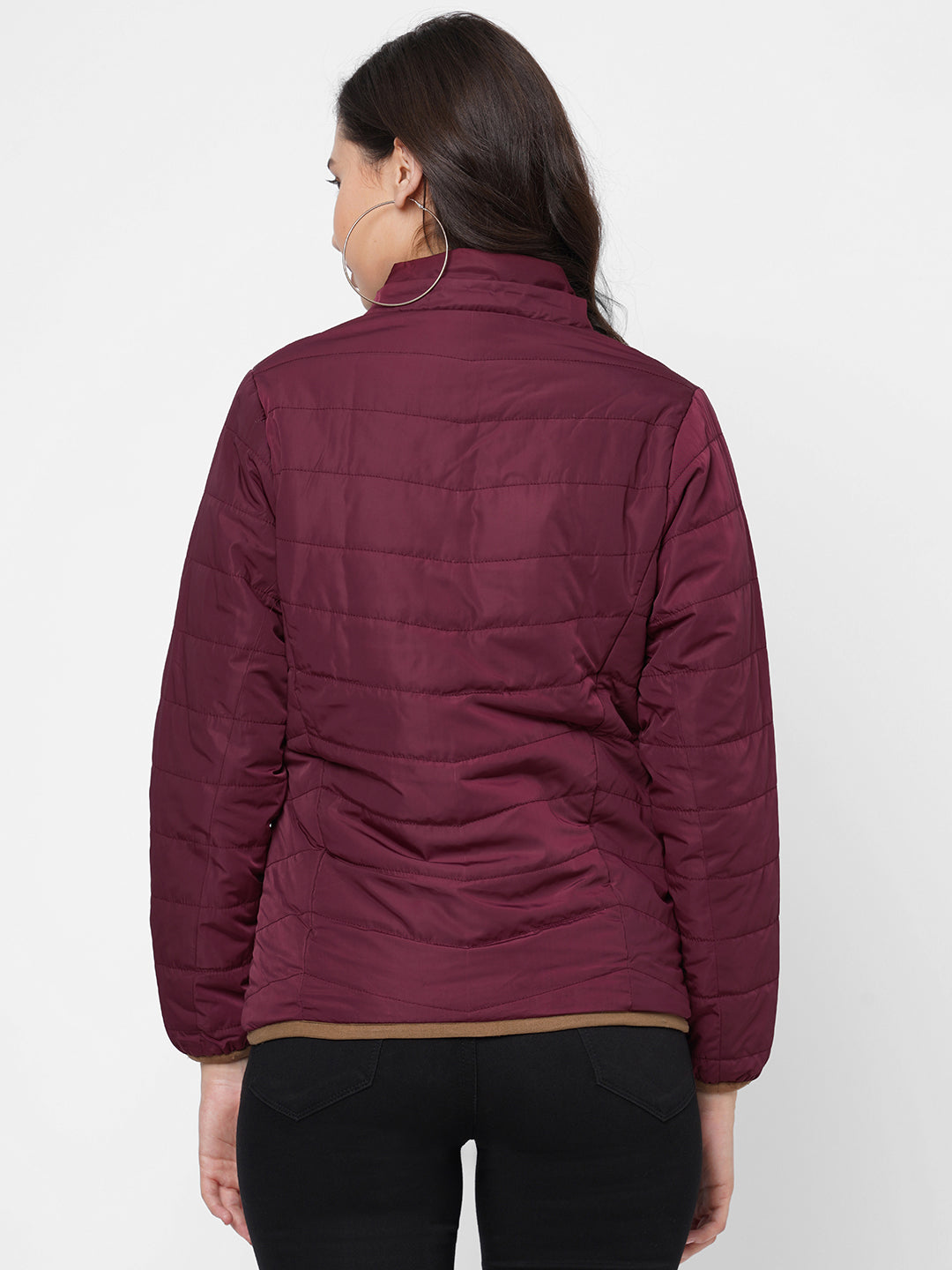 Women Maroon Winter Jacket