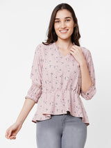 Women Dusty Pink Printed Top - Dusty Pink