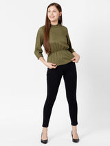 Women Olive Printed Top - Olive
