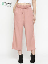High-Rise Paper Bag Culottes - Blush Pink