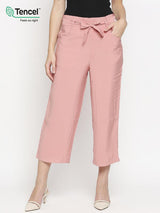 High-Rise Paper Bag Culottes - Blush Pink