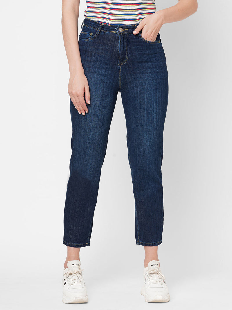 K5085 High Rise Mom Fit - Dark Blue