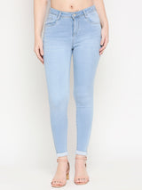 K3051 Mid-Rise Skinny Jeans - Light Blue