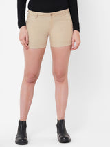 Mid Rise Shorts - Beige