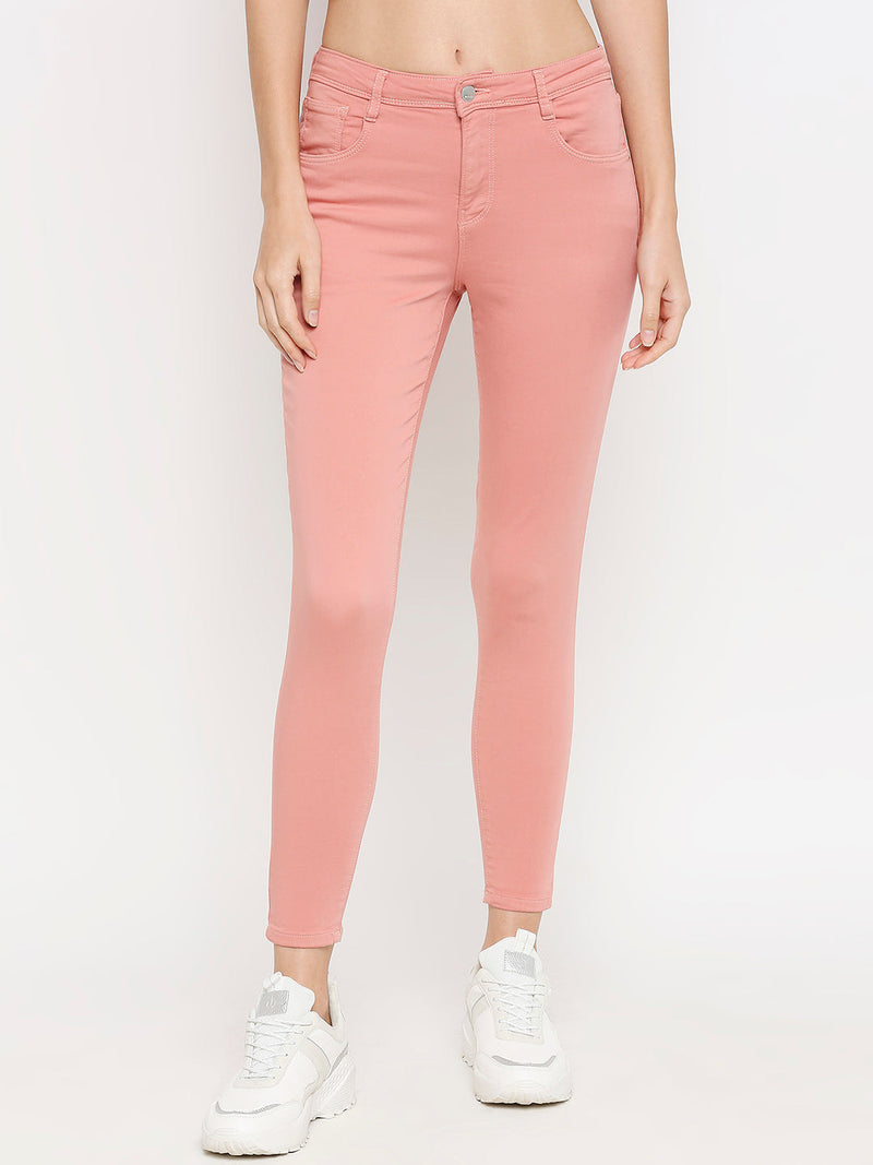 K5058 High-Rise Crop Jeans - Blush Pink