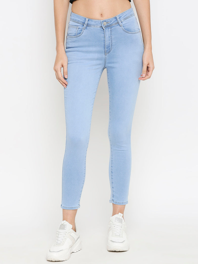 K4014 High-Rise Skinny Jeans - Light Blue