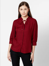 Women Red & Black Checks Shirt - Red Black