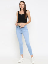 K4014 High-Rise Skinny Jeans - Light Blue