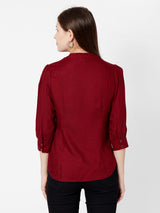 Women Red & Black Checks Shirt - Red Black