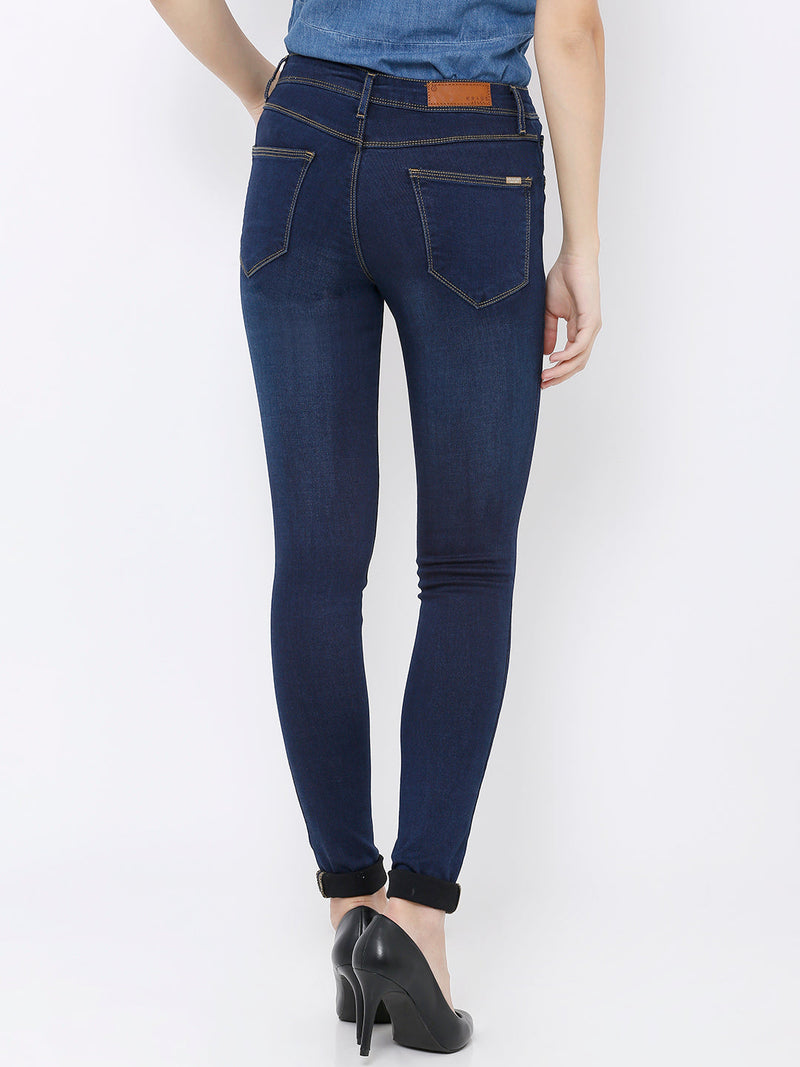 K3006 Mid-Rise Skinny Jeans - Dark Blue