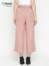 High-Rise Paper Bag Culottes - Blush Pink