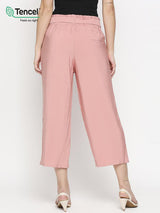 High-Rise Paper Bag Culottes - Blush Pink