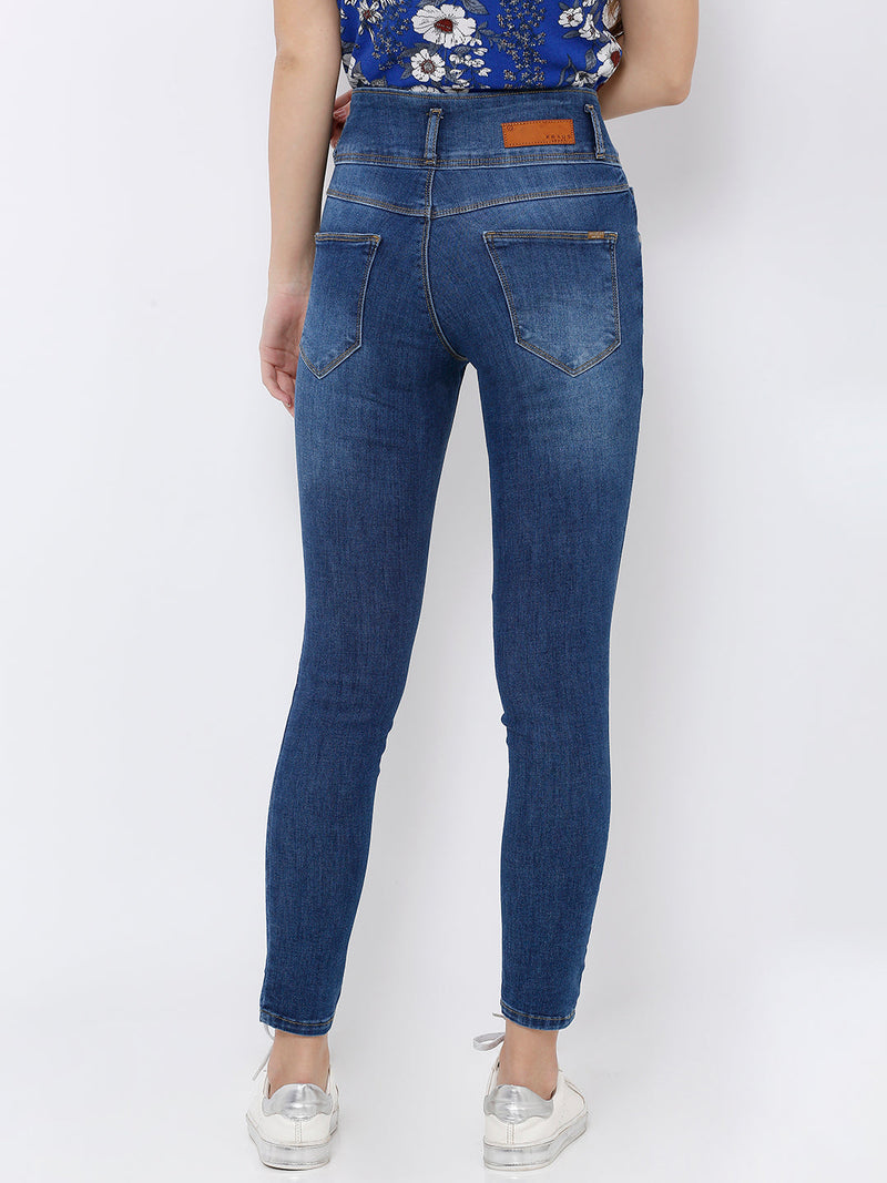 K4014 High-Rise Skinny Jeans - Blue
