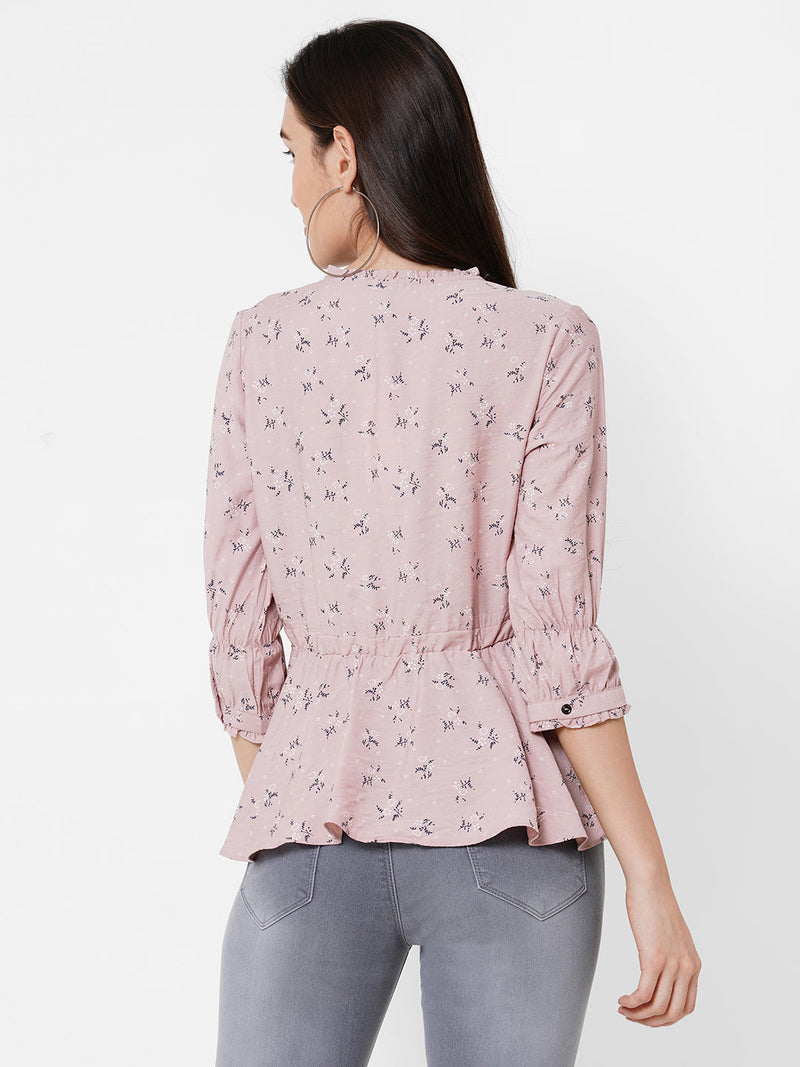Women Dusty Pink Printed Top - Dusty Pink
